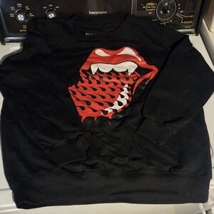 Women's Size M The Rolling Stones Long Sleeve Graphic Sweatshirt, Black Spikes